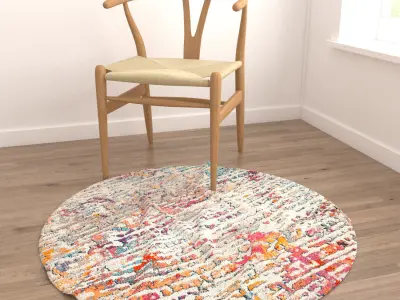 Round Rug Set 134 3D model
