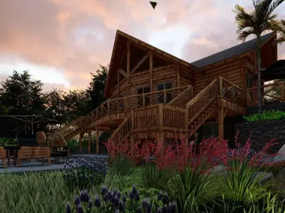 LOG HOUSE 3D model buy