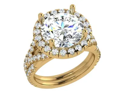 Round Halo Twisted Ring 3861 3D print model