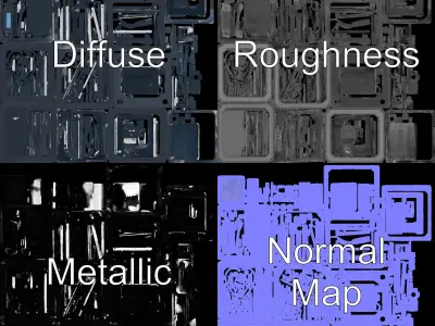 D Printer Model Pack with High Detail and PBR Textures Low-poly 3D model