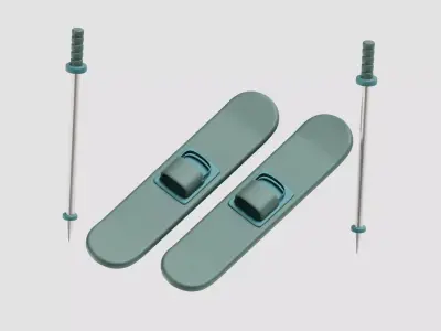 Ski board 3d model   Low-poly 3D model