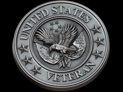 Veteran eagle 3D STL Model for Machine Relief 3D model