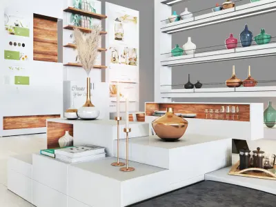 Mall -white set01 3D model