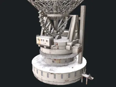 Radio Telescope RT-70 Low-poly 3D model