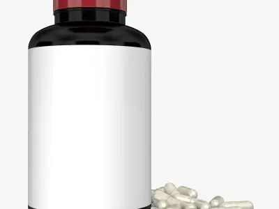 Medicine Container With Pills 3D model