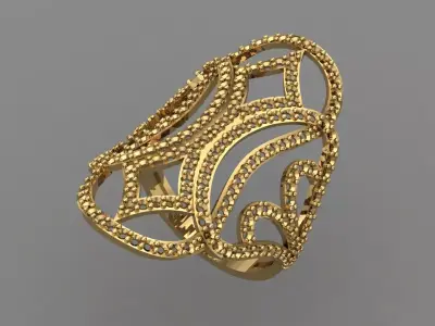 Vintage Womens Diamond Ring Women Rings 3dmodels 3D print model 3D print model 22