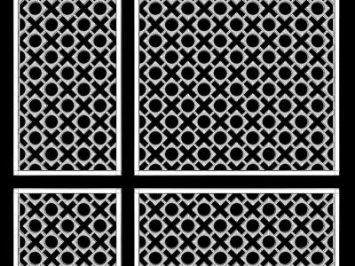  Wood Arabic Islamic pattern decorative grill screen 3D model