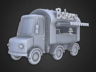 Asset - Cartoons - Food Car - Bakery 3D model