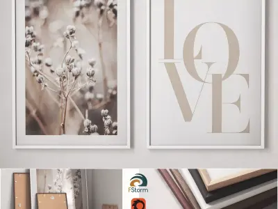Two Posters - Love and Field 3D model