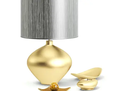 Golden Lamp with Decorations 3D model