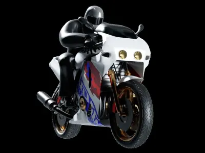 1995 Honda CBR400RR Low-poly 3D model