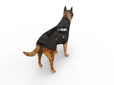 3D Police Dog low poly Model  Low-poly 3D model