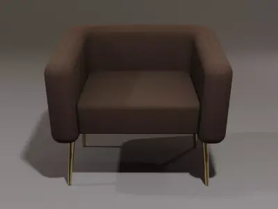 armchair chair with gold legs 3D model