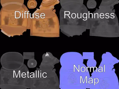 Vintage Copper Jug model pack Low-poly 3D model