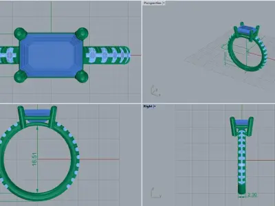 emerald ring 119 3D print model