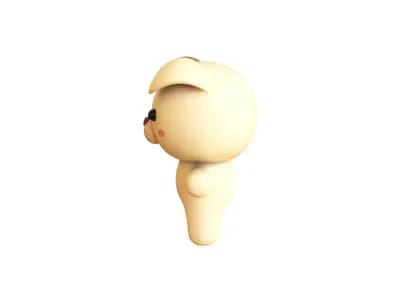 Character005 Chubby Dog Low-poly 3D model