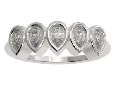 Pear cut bezel ring N7 3D print model