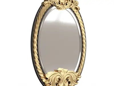Carved Classic Mirror 011 Low-poly 3D model