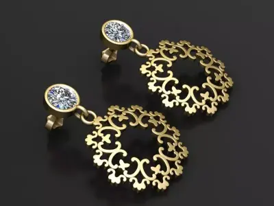 Earrings best 3D printing  pendant  3D print model