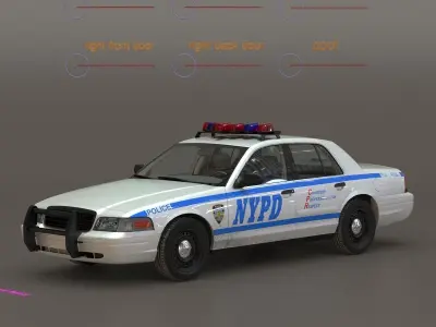 Generic Police Car NYPD Rigged 3D model