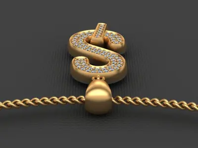 S LETTER PENDANT  3D print model