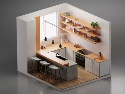 Kitchen 3D model get