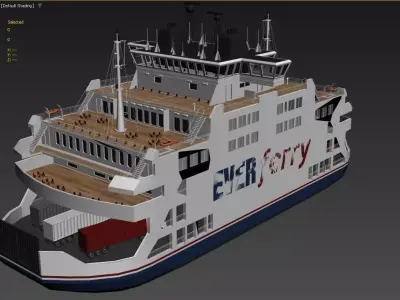 Ro-Ro Passenger Ferry 3D model 3D model