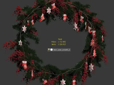 Christmas wreath v2 3D model