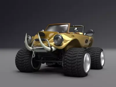 Cartoon Monster Truck 3D Model 3D model