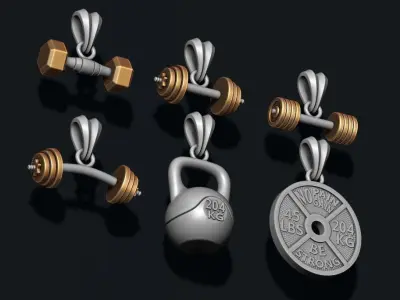 barbell pendant pack 3D print model