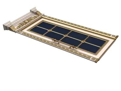 Carved Door Classic 01102 White Low-poly 3D model