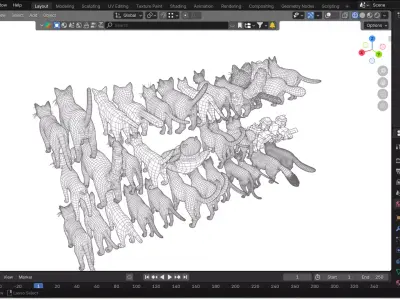 Stylized Cat Pack  35Plus LowPoly 3D Cat Models  3D model