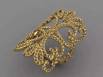 Vintage Womens Diamond Ring Women Rings 3dmodels 3D print model 3D print model 23