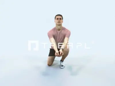 Romance 03I Volleyball Digging Sports Man Low-poly 3D model