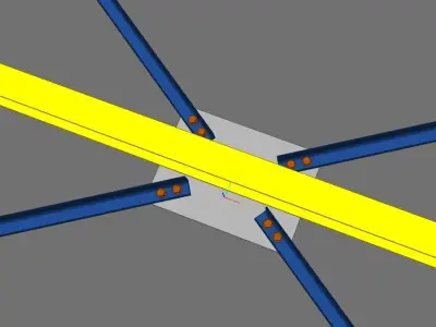 Steel Roof Structure OBJ and IFC 3D Model 3D model