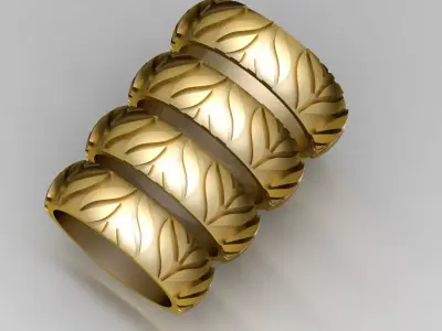 wedding ring 3D print model 8