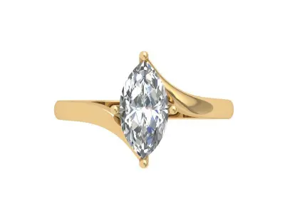 Marquise Solitaire Ring 3D print model