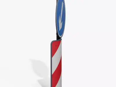  Traffic Bollard Island D Low-poly 3D model