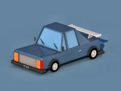 Cartoon Racing Car Low-poly 3D model