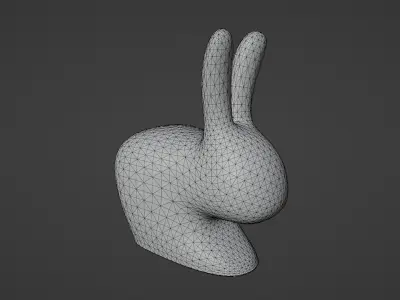 Gold Rabbit Decor Low-poly 3D model