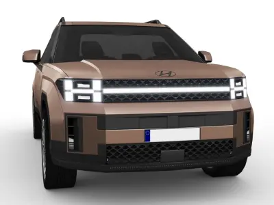 Hyundai Santa Fe 2024 Low-poly 3D model