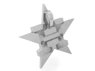 Star H Letter Pendant 3760 3D print model