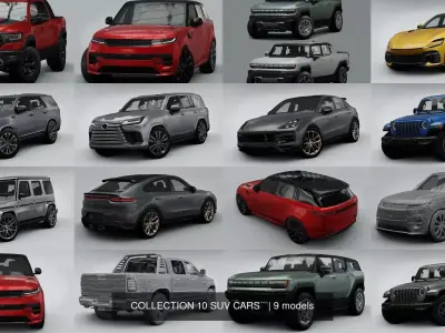 COLLECTION 10 SUV CARS   3D Model Pack