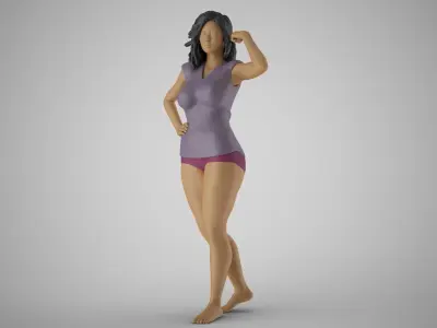 Woman Feeling Strong 3D print model