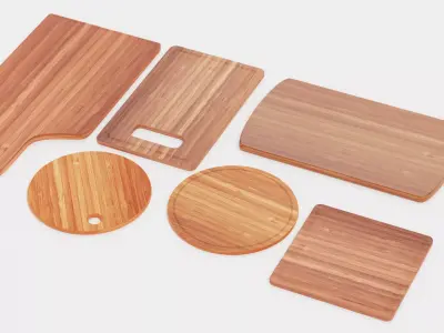 -Bamboo Cooking Boards- Low-poly 3D model