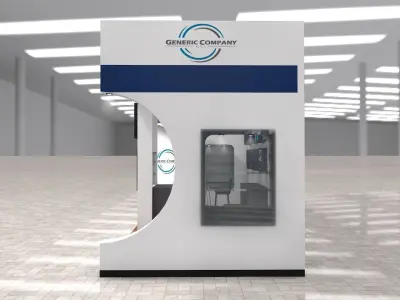 Exhibition Stand Booth stall 3x6m Height 440cm 2 Sides Open 3D model