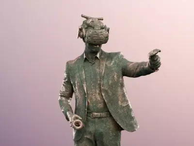 Kilian 11587-02 - Man With VR Headset Statue Low-poly 3D model