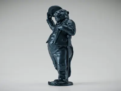 Beaver Statue 3D Model 3D model