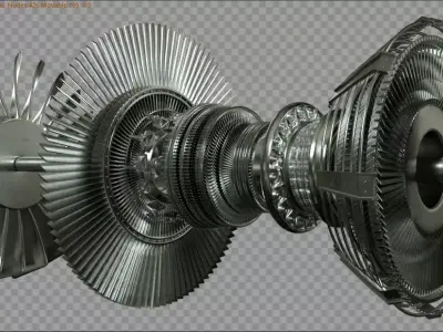 Aerospace Engine inside 3D model