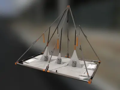 PortalEdges two tents and sleeping bag Low-poly 3D model